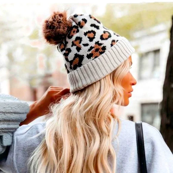 Vici | Accessories | Leopard Print Pom Pom Beanie | Poshmark display picture 3